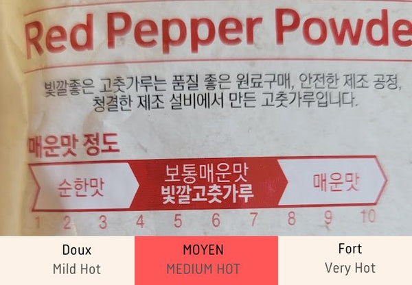Gochugaru red pepper powder spicy level