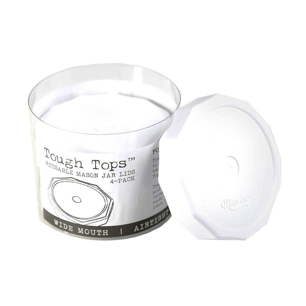 Tough Tops Airtight Reusable Mason Jar Lids (Pack of 4)