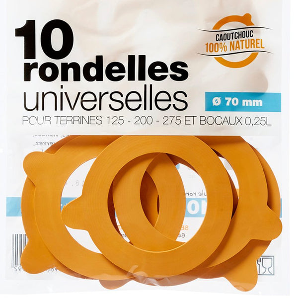 Orange rubber washers Le Parfait 70mm