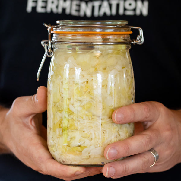Apple and Onion Sauerkraut from the Fermentation Revolution Kit