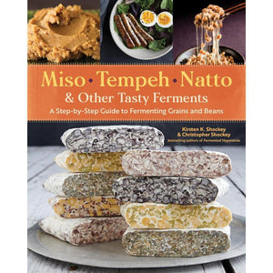 Book cover of the  Miso, tempeh, natto & other tasty ferments