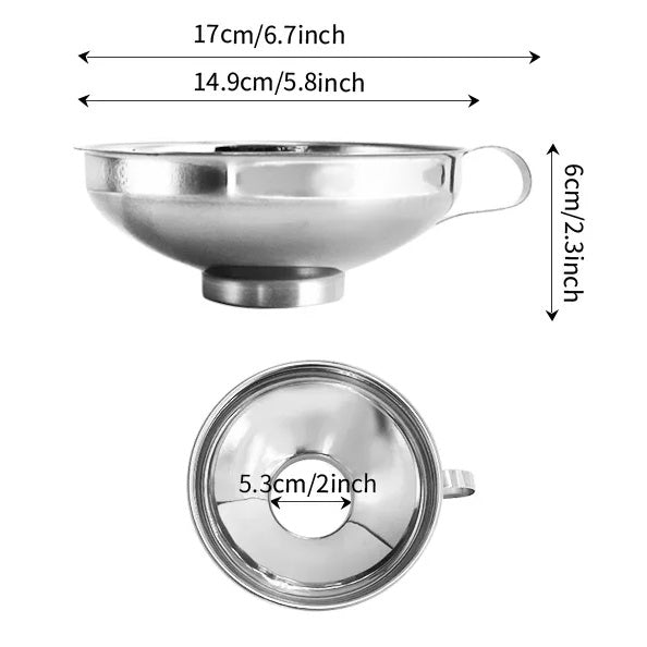 Stainless Stell Canning Funnel Size