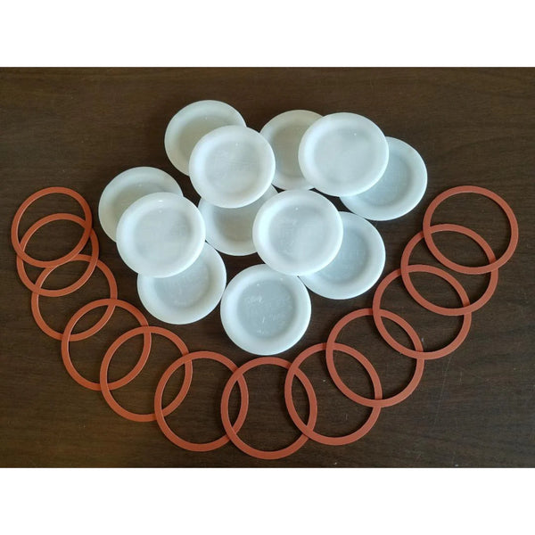 12 reusable Tattler canning lids and rings