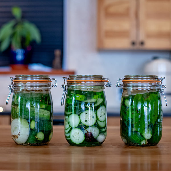 3 pickle starter kits jars